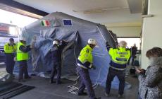 Ceva: montata la tenda del "pre-triage" all'ospedale di San Bernardino