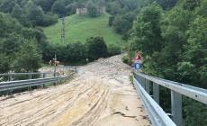 Frana al ponte dei Bergamini sulla strada per Prato Nevoso