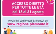 In Piemonte da oggi fino al 31 agosto accesso diretto per tutti ad alcuni hub vaccinali