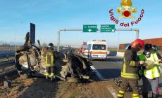 Incidente sulla A6: auto contro guard rail, donna ricoverata a Savigliano