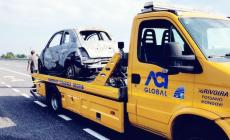 Mondovì: auto in fiamme sulla Torino - Savona