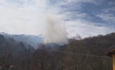 Vasto incendio boschivo alle spalle di Pradeboni in valle Pesio