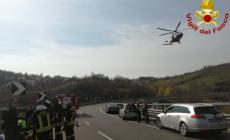 Incidente in autostrada: motociclista soccorso con l’elicottero del 118