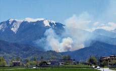 Bosco in fiamme a Roccaforte Mondovì