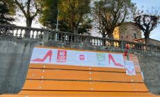 Il Belvedere dell'Alba Rosa allestito per dire No alla violenza sulle donne