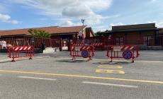 Vicoforte: lavori davanti all’ingresso della scuola Primaria