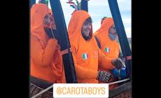 "Carota Boys" a Mondovì per la vittoria di Sinner agli Australian Open. In mongolfiera con lo striscione del campione altoatesino