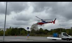 Sull&rsquo;elicottero, con Mondov&iacute; vista dall&rsquo;alto con volontari Aib e a Sky Aviation