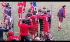 Calcio Promozione: l'esultanza al goal del "Toro" Vella (Monregale)