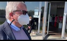 Nel punto vaccinale di Mondovì con Enrico Ferreri, direttore del distretto sud-est dell'Asl Cn1