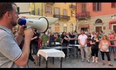 Alessandro Balocco apre la manifestazione No Green Pass