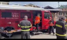 Roccaforte Mondovì: le squadre di ricerca impegnate per la scomparsa di Carlo Massa - L'elicottero dei vigili del fuoco sorvola la zona.