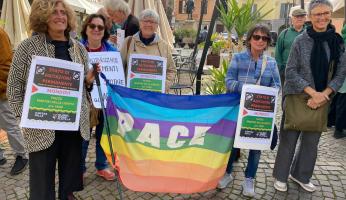 Mondovì, la manifestazione pro Gaza in piazza Martiri della Libertà