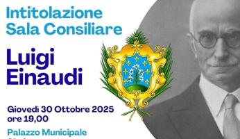 Carrù: domani l'intitolazione della Sala Consiliare del Comune di Carrù a Luigi Einaudi