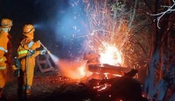 Frabosa Sottana: proseguono le operazioni di contenimento dell'incendio in atto da lunedì