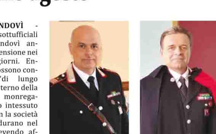 Mondovì: due “storici” sottufficiali dei carabinieri in pensione da fine agosto