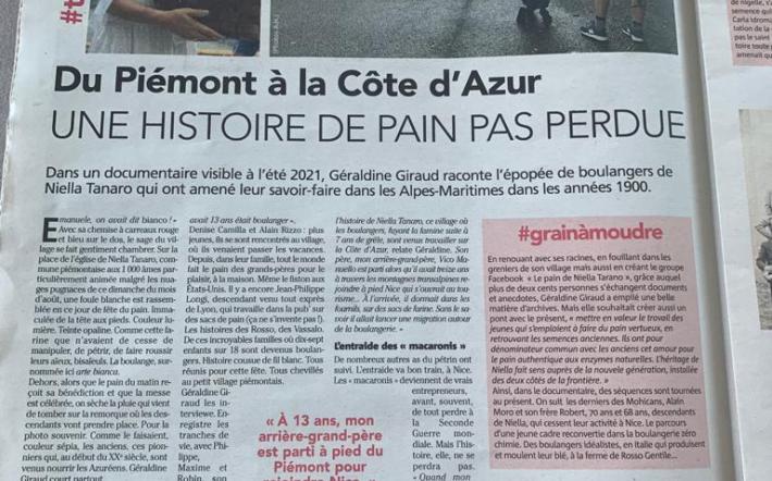 La tradizione del pane di Niella su Nice Matin