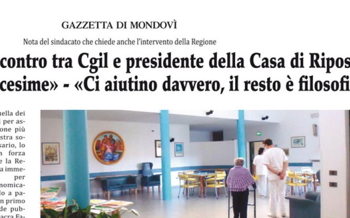 Sacra Famiglia, scontro Cgil e presidente della Casa di Riposo:«Paghino le tredicesime», «Ci aiutino davvero, il resto è filosofia»
