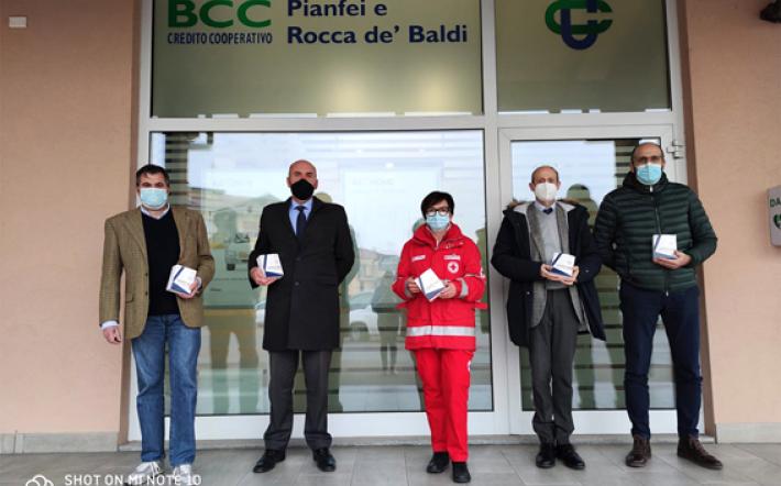 Bcc Pianfei e Rocca De Baldi per  la Croce Rossa di Mondovì: donate mascherine FFP2 per volontari e dipendenti