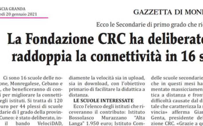 La Fondazione CRC e Bando “VelociDAD”: raddoppia la connettività in 16 scuole delle nostre zone