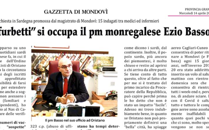 Vaccini: dei 'furbetti' si occupa il pm monregalese Ezio Basso