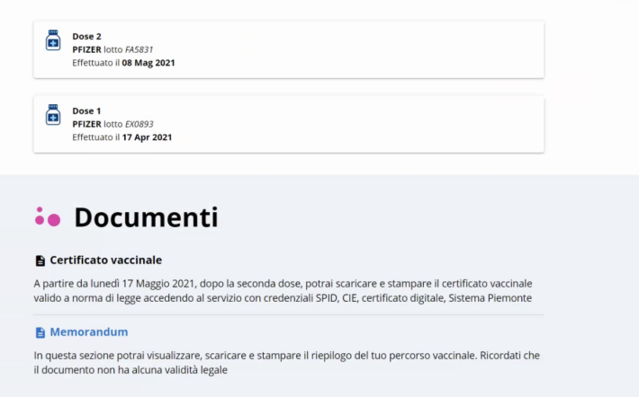Una nuova applicazione per le vaccinazioni anti covid in Piemonte: darà le scadenza per prima e seconda dose e fornirà il certificato vaccinale