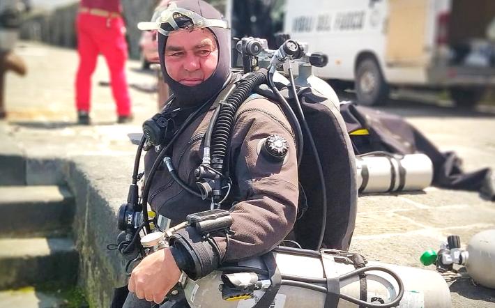 Occelli, istruttore monregalese che insegna la subacquea ai vigili del fuoco di tutta Italia