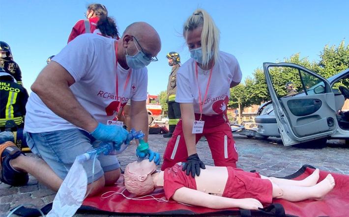 Ottima giornata di esercitazione a Morozzo: simulazione di incidenti e soccorso da parte di Cri e vigili del fuoco 