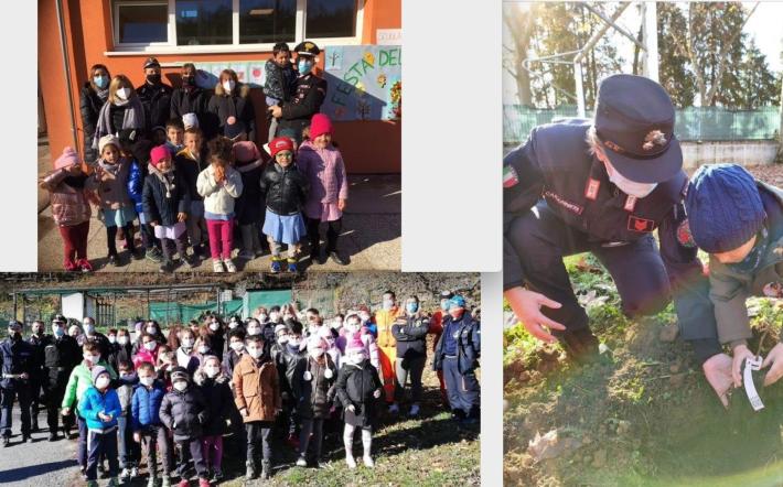 “Giornata nazionale dell’albero” a Mondovì, Ceva e Ormea: i carabinieri forestali festeggiano con gli alunni