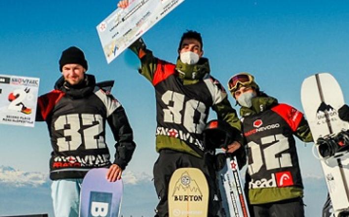 podio coppa europa snowboard