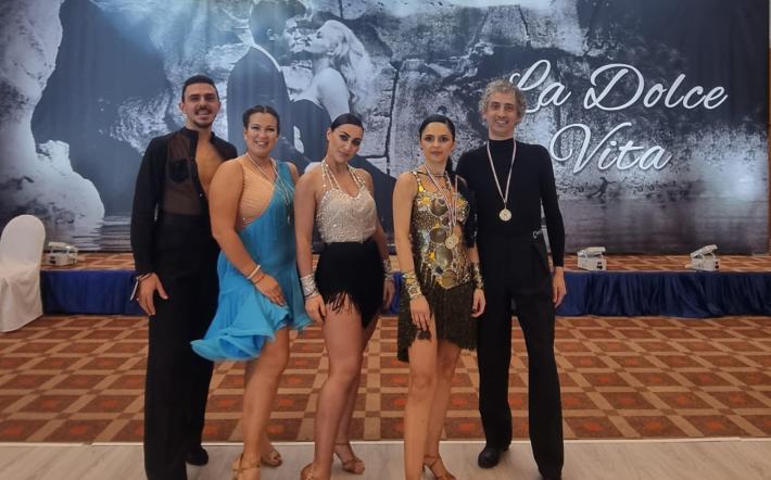 Emanuele, Elena, Luciana, Francesca e Silvio dopo le premiazioni
