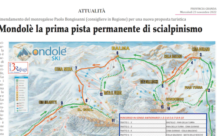 Nel Mondolè la prima pista permanente di sci alpinismo