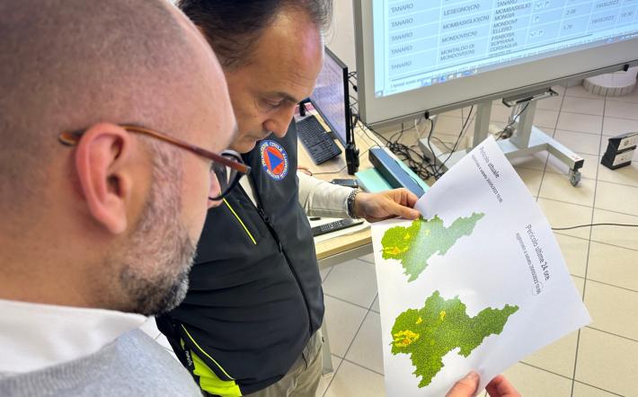 Mondoví: il presidente Cirio nel Centro Operativo Comunale fa il punto con il sindaco Robaldo
