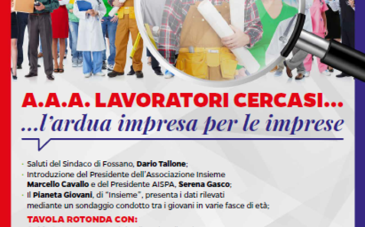 La ricerca di lavoratori specializzati, convegno di “Insieme” a Fossano