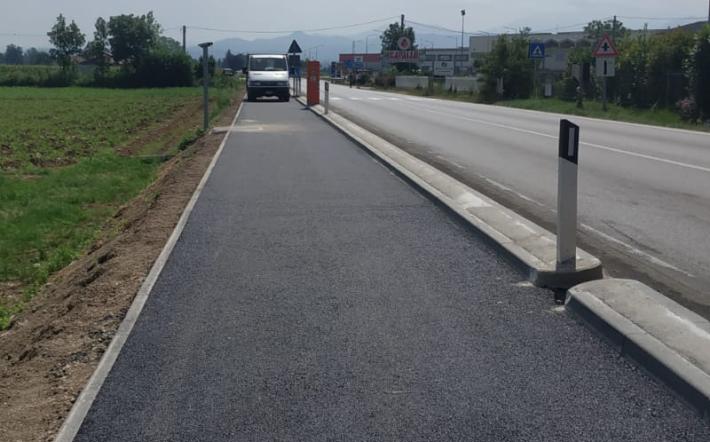 Beinette: asfaltato il primo tratto di pista ciclabile verso Colombero