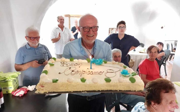 Padre Renato Chiera ha festeggiato il suo 81° compleanno al Monastero di San Biagio