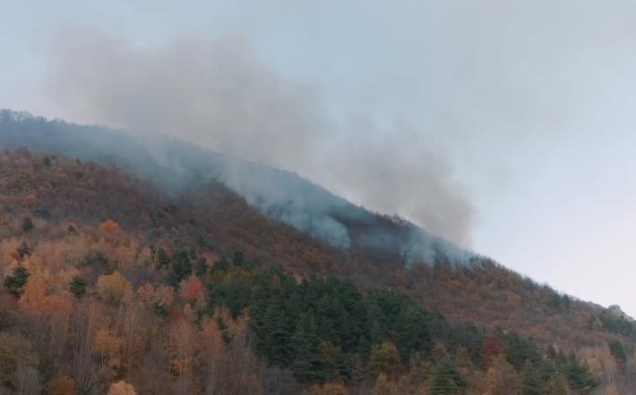 Garessio: ancora in corso la bonifica del bosco in fiamme 