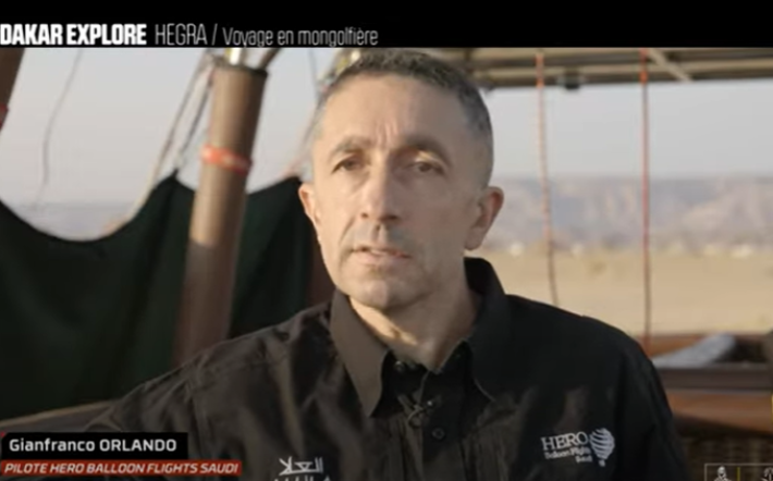 Il fariglianese Gianfranco Orlando in mongolfiera sui luoghi della Dakar 2024