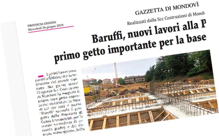 Baruffi, nuovi lavori alla Polveriera: primo getto importante alla base della nuova scuola