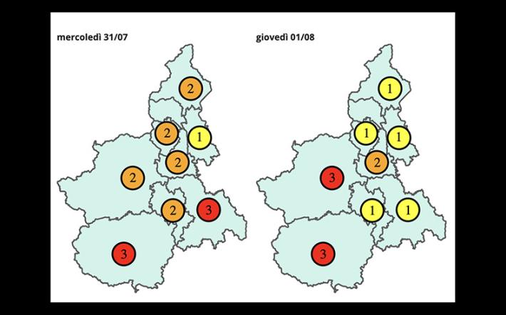 Arpa, ondata di calore: livello massimo in provincia di Cuneo