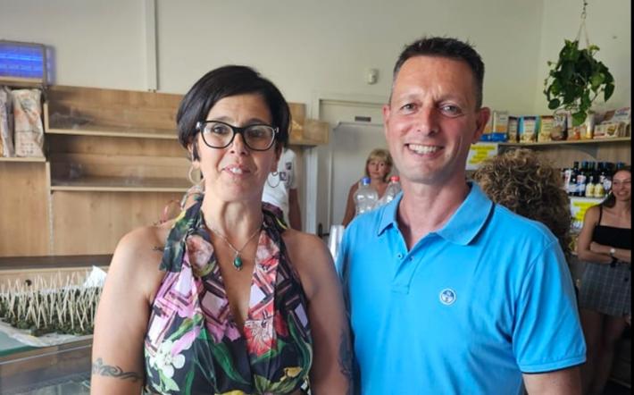 Silvana Comino con il sindaco Sergio Lasagna