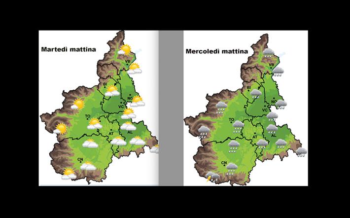 Meteo, previsioni Arpa: martedì sera le prime precipitazioni, mercoledì piogge forti