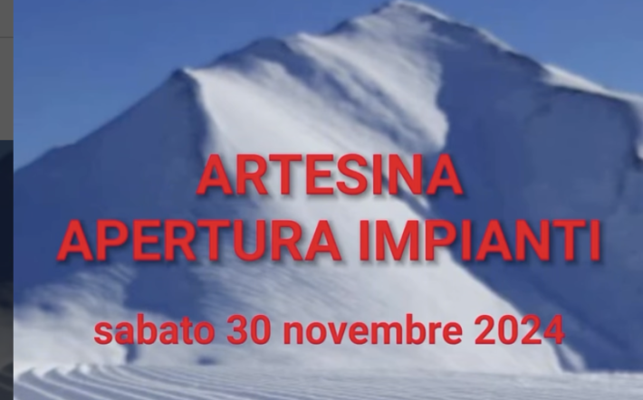 Sci, Artesina apre gli impianti sabato 30 novembre