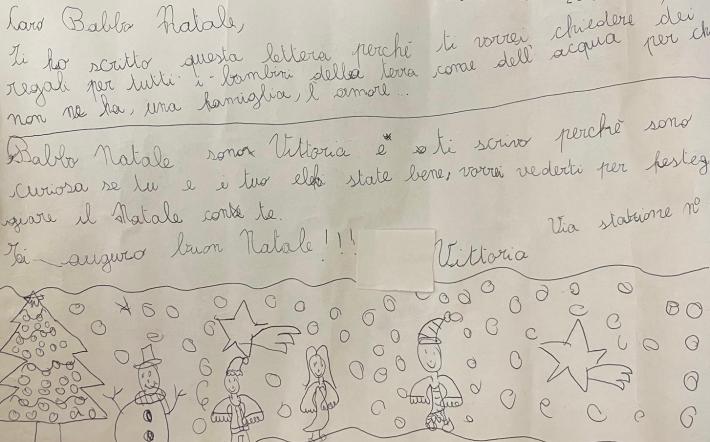 "Caro Babbo Natale, vorrei che portassi amore a tutti i bambini della terra"