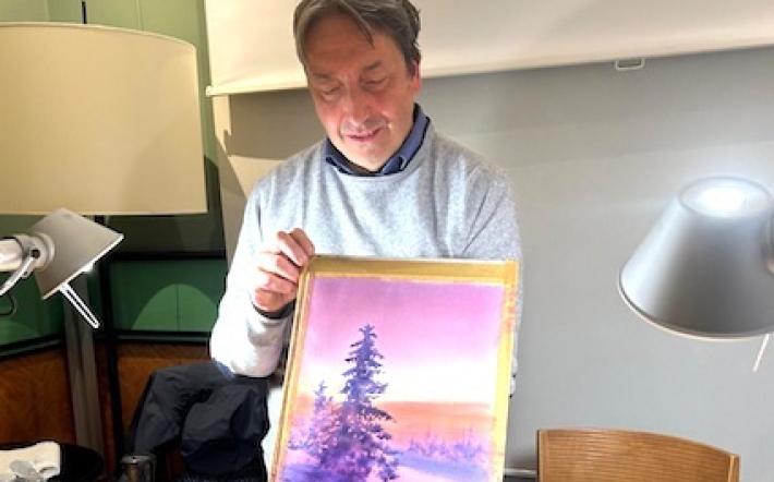 Felice Feltracco alla Saletta d'arte del Caffè Lurisia