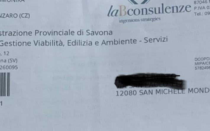 Pioggia di avvisi di pagamento per multe della Provincia di Savona, il caso anche nel Monregalese