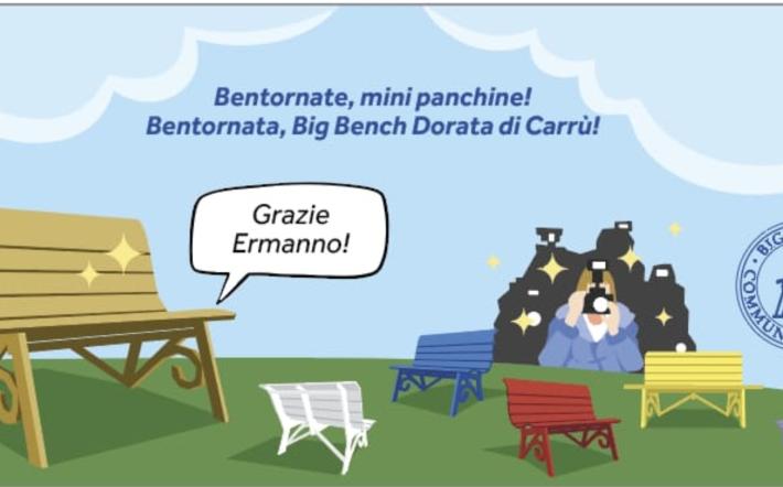 Carrù: domani mattina l'inaugurazione delle "big bench" e la consegna della Costituzione ai 18enni 