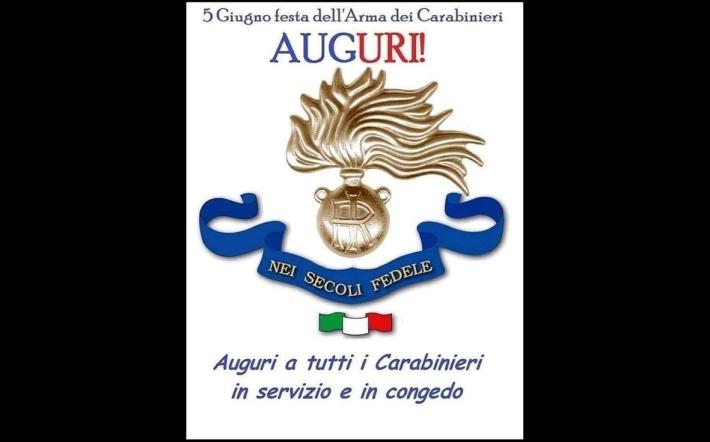 Oggi, auguri a tutti i Carabinieri in servizio, in congedo ed ai familiari dell'Arma