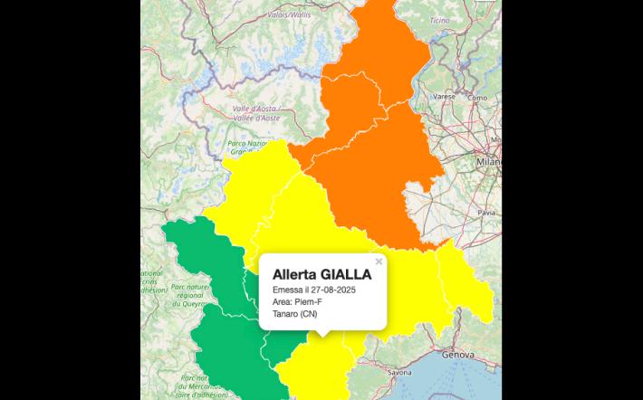 Meteo, Arpa: allerta arancione solo nella parte settentrionale del Piemonte. Monregalese e Cebano in zona gialla. 