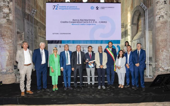 BCC Alpi Marittime premiata per il suo impegno nel progresso economico e sociale del territorio